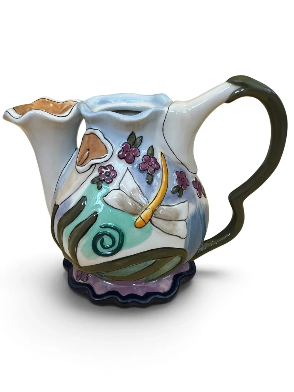 Collectible Teapot Hand-Painted by Heather Goldminc. Like New and Whimsical.